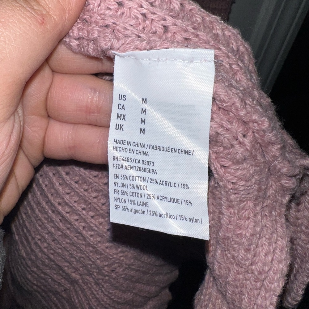 American Eagle Dusty Pink Knit Waterfall Cardigan Size Medium - Picture 5 of 7